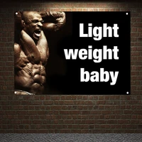 light weight baby flags fitness inspirational workout poster muscular hunk tapestry wall art gym decoration banner wall hanging