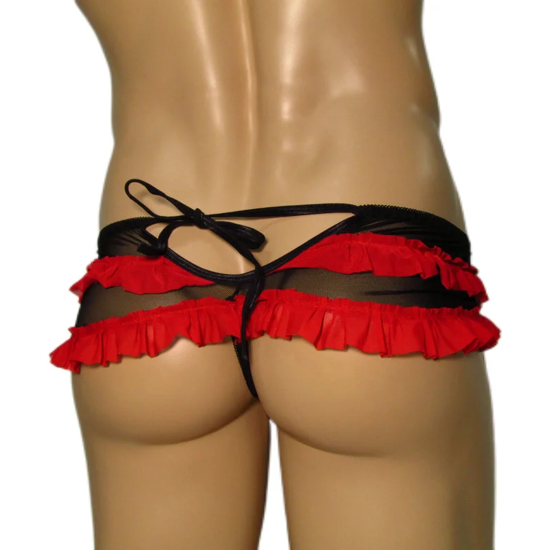 Мужское нижнее белье Трусы-стринги в сеточку бикини юбка стринги мужские трусы