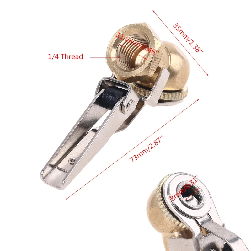 

Car Tire Nozzle Single Head Air Chuck with Grip Brass Anti-leakage 1/4" NPT Female Thread Max Pressure 284PSI 20BAR