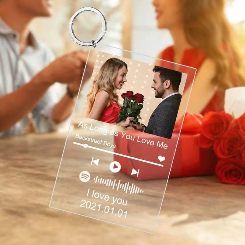 

Custom Spotify Code Acrylic Music Board Glass Personal Photo Style Couple Acrylic Key Chain Anniversary Photo Album Plaque Gifts