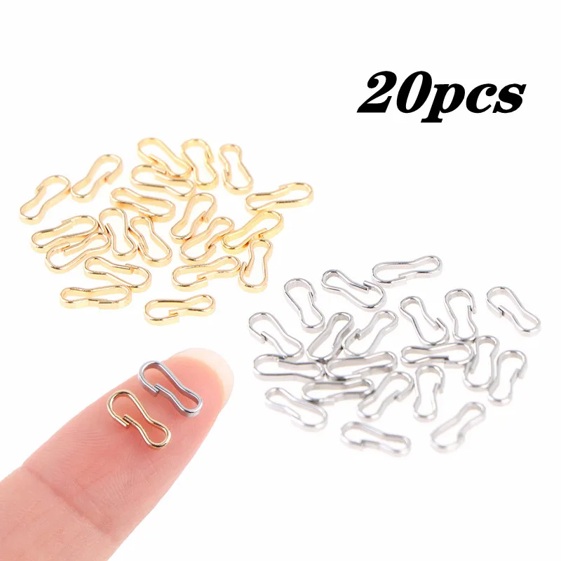 

20pcs 9mm Doll Buckle Keychain Clips Baby Dolls Connecting Metal Mini Doll Bag Chain Buckles Accessories Dolls Sewing Accessorie