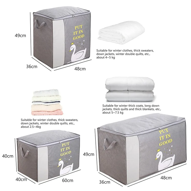 Складной стеганый сумка для хранения влагостойкий гардероб держатель одеял