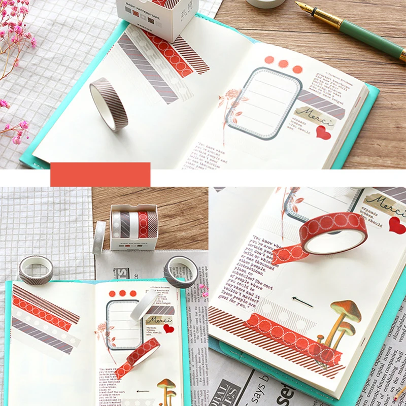 Набор милых декоративных скотчей 5 шт./лот Осенние цветы японские Канцтовары