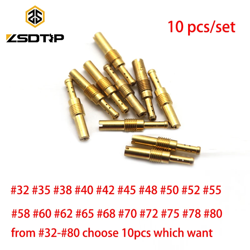 

ZSDTRP 10Pcs/set Slow Idle Jet Motorcycle Carburetor Injector Nozzle Carbureot Idle Jet Kit Set #32-#80 Choose Ten Freely