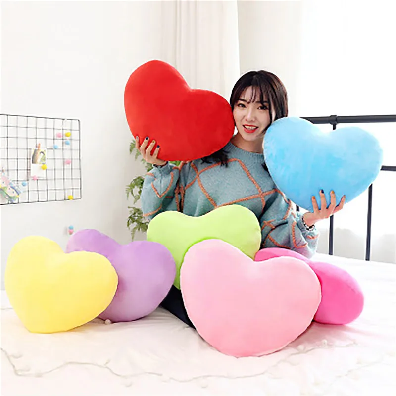 

Valentine's Day Plush Throw Pillow Heart-Shaped Pillow Back Cushion Doll Stuffed Toys Kids Girlfriend Wife Gift Home Sofa Decor
