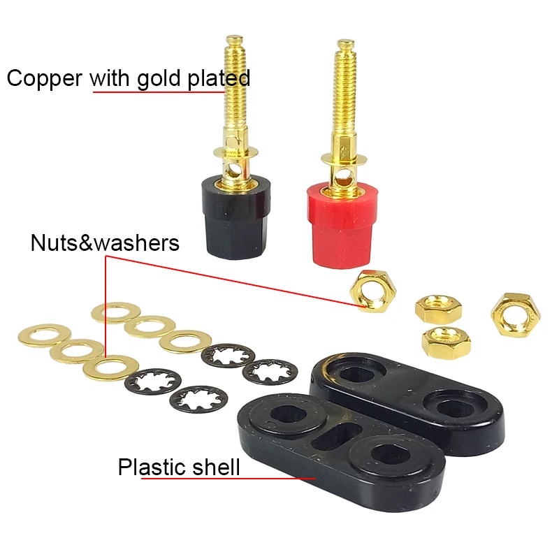 8 шт. высокое качество связывания пост HIFI Кабельный разъем латунь с позолоченным