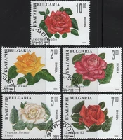 5pcsset bulgaria post stamps 1994 rose flowers used post marked postage stamps for collecting