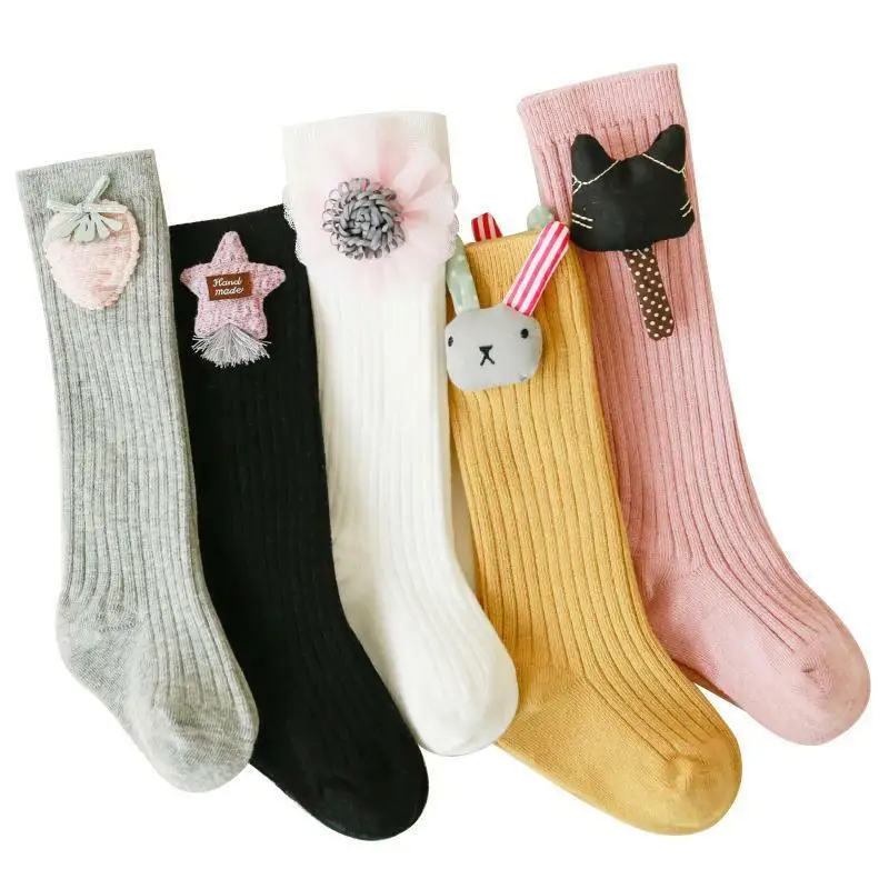 

Lovely Cartoon Pattern Baby Socks Kids Baby Girls Clothes Knee Toddler Multiple Colors Socks For 0-3Y