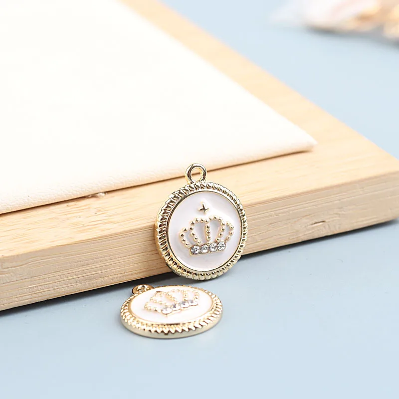 

5pcs/lot 19x16mm Crown Enamel Charms Alloy Pendant Charms For DIY Bracelet Jewelry Making Fashion Jewelry Accessories Wholesale