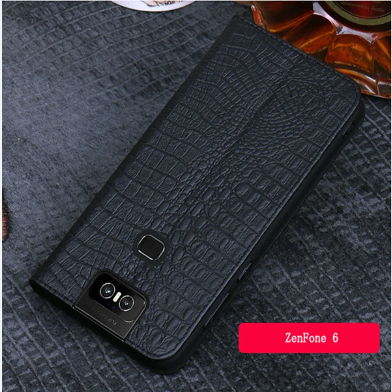 

High-end full grain genuine leather magnetic holder case for Asus Zenfone 6Z ZS630KL/Zenfone 6 2019 ZS630KL flip phone cover bag