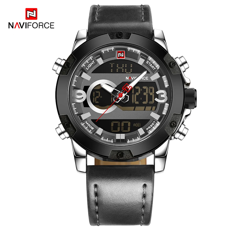 NAVIFORCE Топ люксовый бренд мужские спортивные часы мужские кварцевые светодиодный аналоговые часы мужские военные водонепроницаемые наручные часы relogio masculino - Цвет: SGYGY