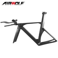 airwolf triathlon bike frame disc brake carbon frame include tt bar fork seatposet bb386 carbon triathlon bicycle frameset s m l