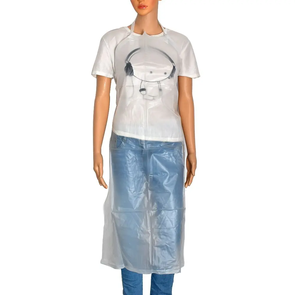 

Frosted Pvc Transparent Waterproof Aprons Salon Apron Waterproof Gowns Individually Packing For Cooking Serving Painting Picnic