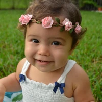 baby girls crown flower wreath hairband toddler hair bands for kids floral headband turban newborn baby hair accessories