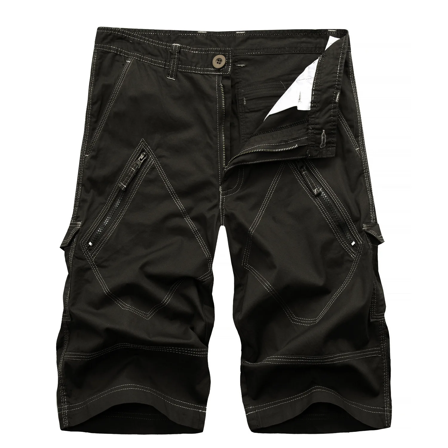 

Summer New Style Large Size Thin Overalls Shorts Trendy Men's Loose Casual Pants Straight Solid Color Pants Harajuku Style