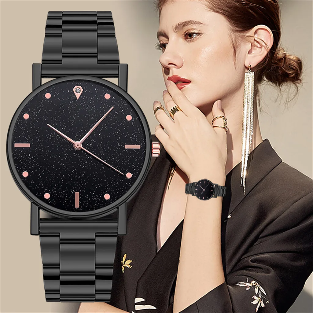 

Luxurious Ladies Women's Quartz Diamond Wristwatch Stylish Temperament Women Watch Stainless Steel Strap Band Watch Montre Femme