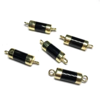 natural stone gem cylindrical black agate connector pendant handmade craft diy necklace bracelet jewelry accessories gift making