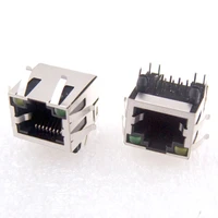 gongfeng 100pcs new rj45 network connector 56 with shrapnel led socket 90 degrees horizontal 8p8c shielding special wholesale