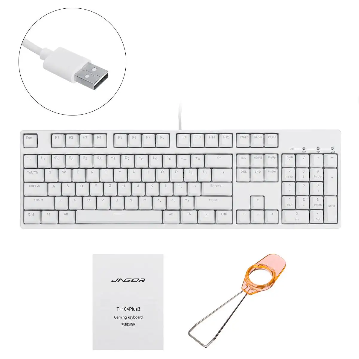Белый 104 ключ NKRO USB Проводная RGB подсветка переключатель Gateron PBT двойная съемка клавиатуры Механическая игровая клавиатура