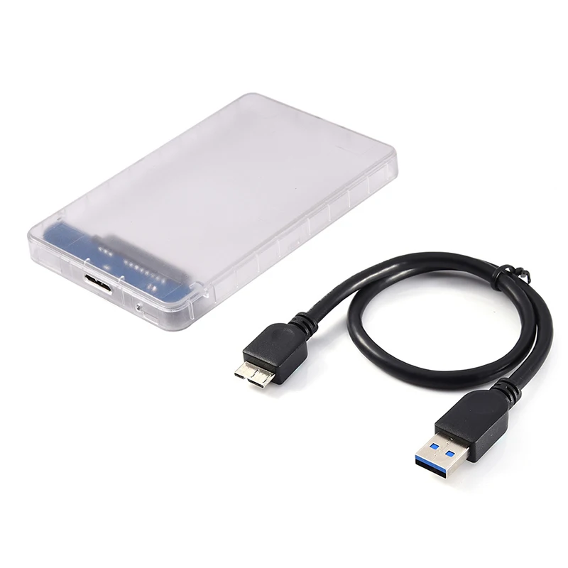 2 5 дюймов USB 3 0 SATA HDD жесткий диск Внешний корпус для жесткого диска Прозрачный