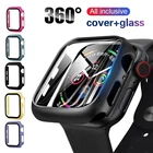 Защитный чехол для Apple Watch Series 7 41 мм 45 мм, пленка из закаленного стекла для iWatch SE 6 5 4 3 2 1 38 мм 40 мм 42 мм 44 мм, чехол