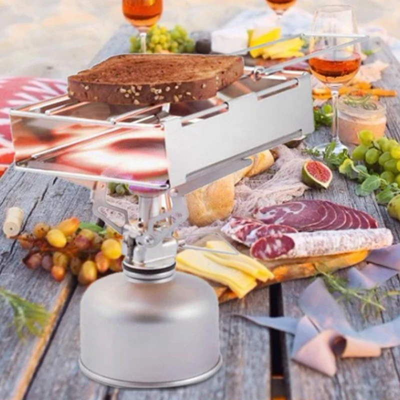 Folding BBQ Grill Stainless Steel Mini Portable Barbecue Bread Sausage Grilling Rack |
