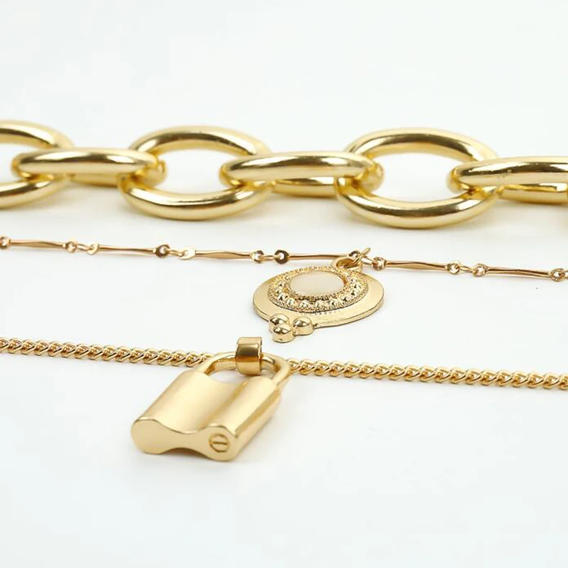 Женское Ожерелье-чокер YAOLOGE Punk винтажное ожерелье золотого цвета с кулоном для