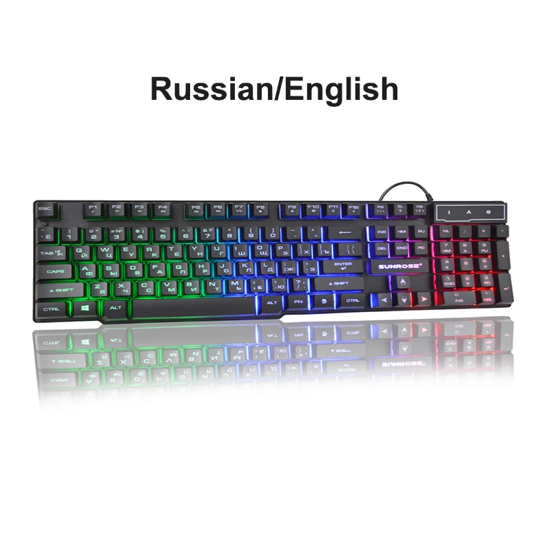 Проводная игровая клавиатура Водонепроницаемая с русской раскладкой и