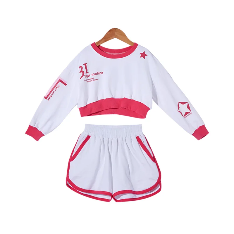 

Girls Shirts Purple Hip Hop Clothing for Kids Ballroom Dance Clothing Jazz Children Loose Pants Stage Costume Suits