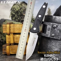 lengren outdoor knife self defense military knife dc53 straight knife portable hunting knife sharp k sheath military knife