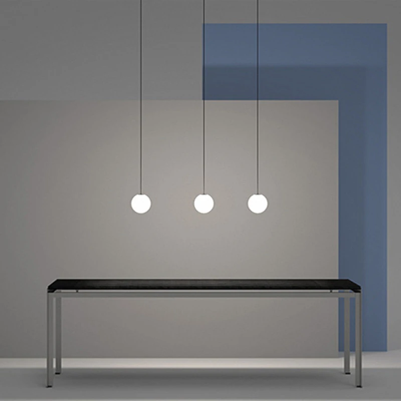 Lámpara colgante de una sola cabeza minimalista, luces simples y modernas, colgante para el salón, pantalla de luz, bola de cristal, accesorio de iluminación de cocina
