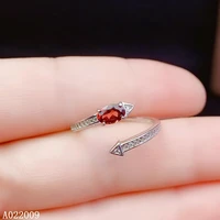 kjjeaxcmy fine jewelry 925 sterling silver inlaid natural garnet new ring popular girls ring support test