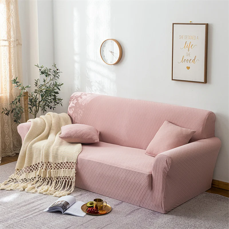 Однотонный эластичный чехол для 1/2/3/4 местного дивана нескользящий из спандекса