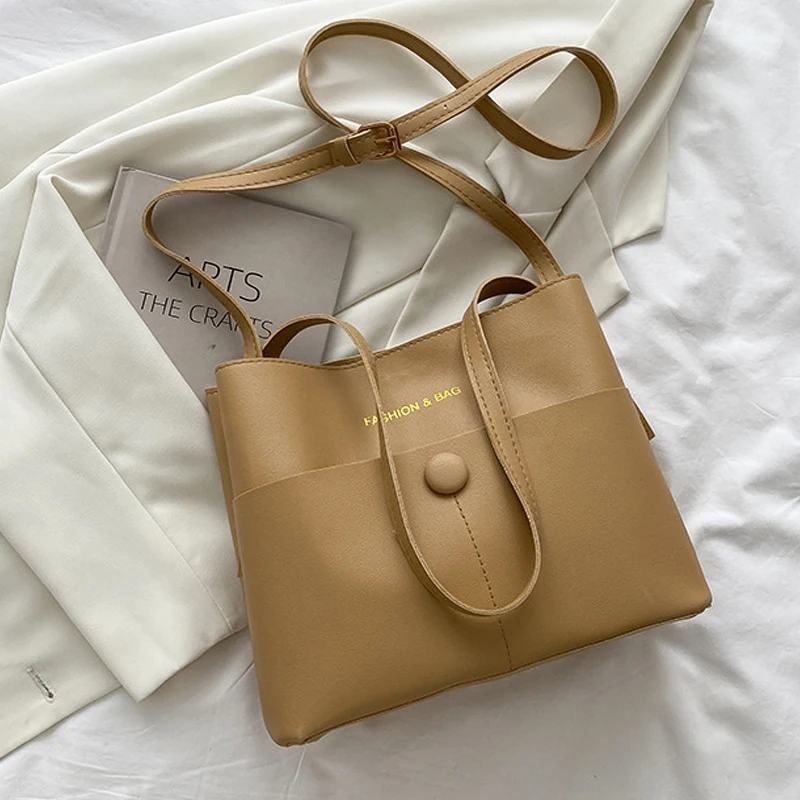 

Зимняя дешевая простая сумка, женская сумка через плечо из искусственной кожи, модная женская Повседневная сумка-шоппер, дизайнерская сумк...