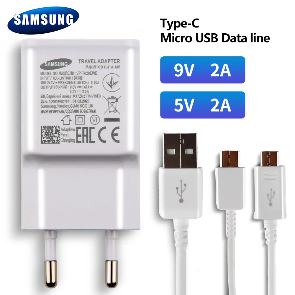 Оригинальное дорожное настенное зарядное устройство для Samsung Galaxy S7 Edge Note 10 NOTE 5 4 S4