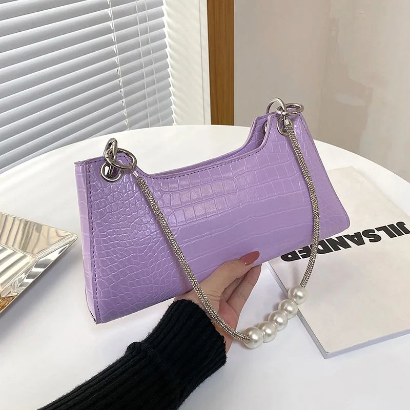 

2021 New Woman Shoulder Bag High Quality Texture Chain PU Diagonal Bag Fashion Luxury Handbag Female Cosmetic Bag Shopping Bag