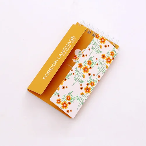Orange Floral Blingird портативный обучения язык книга студентов английский меморандум школьные канцелярские карман тетрадь - Цвет: Orange Floral