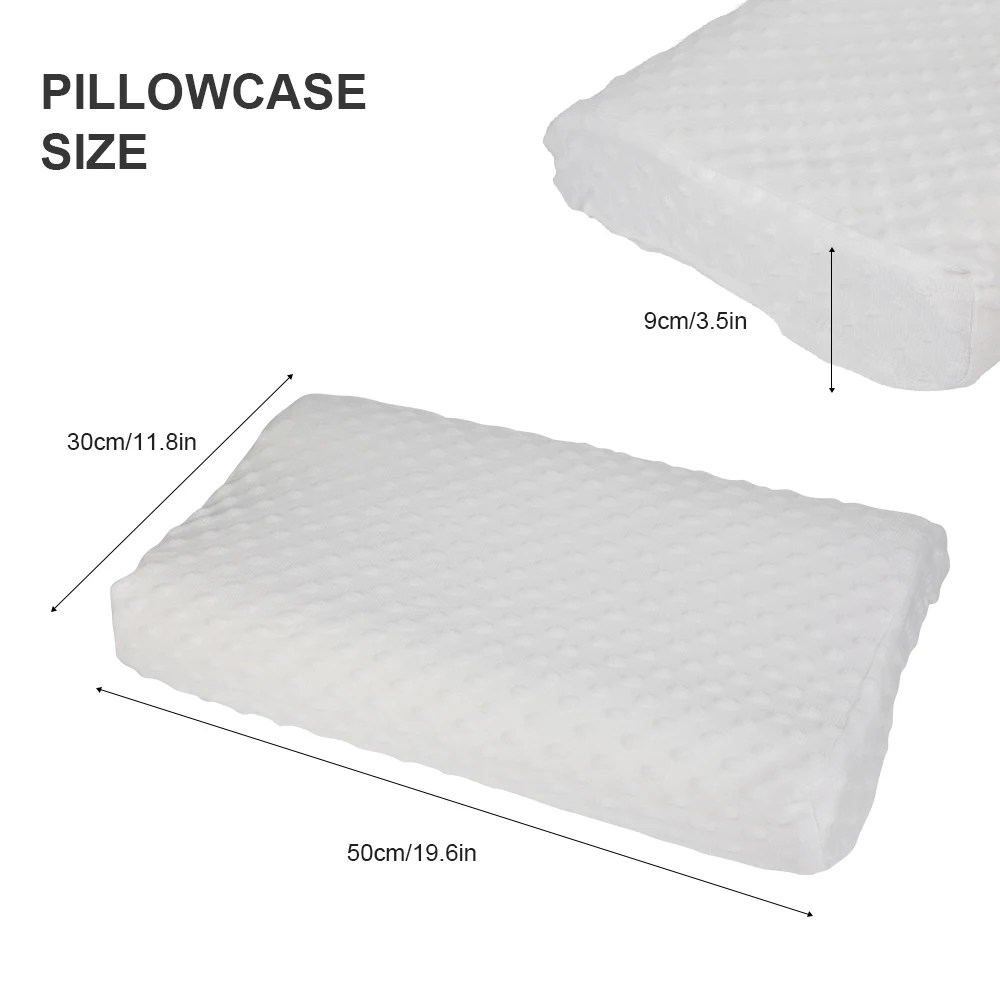 white pillowcase 1 шт., 50x30 см, Ортопедическая подушка из пены с эффектом памяти, постельные принадлежности, мягкие массажные подушки с медленным отскоком для шейного отдела, забота о здоровье - Цвет: white pillowcase