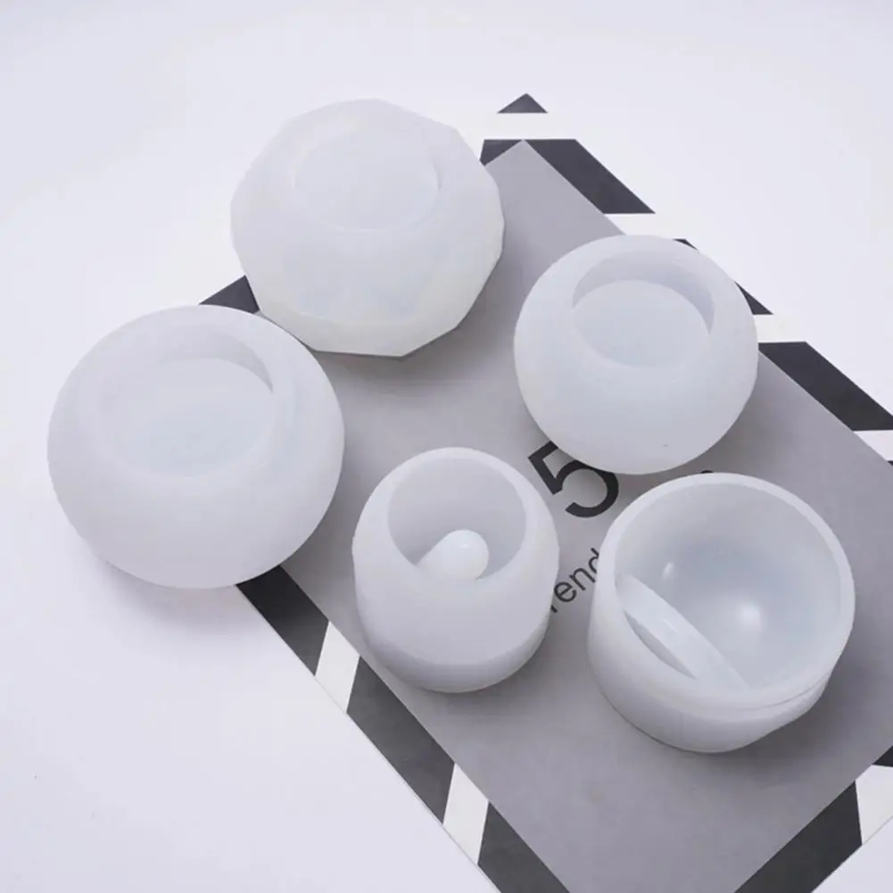 

Epoxy Mold DIY Tear-resistant Silicone Round Pot Shape Pen Box Mold for Home