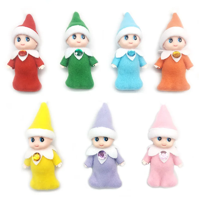 

DHL Fedex 50PCS/100PCS/200PCS/500PCS Baby Elf Dolls with Feet Shoes Elf Toy with Movable Arms and Legs Christmas Baby Elves Doll