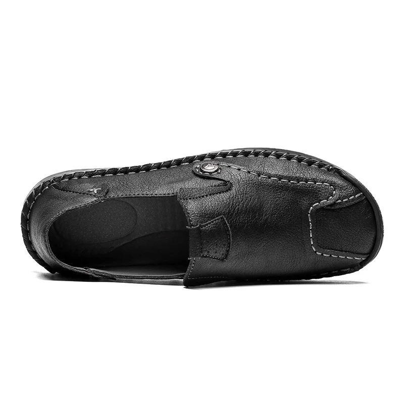 

New Soft Leather Men Loafers New Handmade Casual Shoes Men Moccasins For Men Split Leather Flat Shoes Big size 39-48