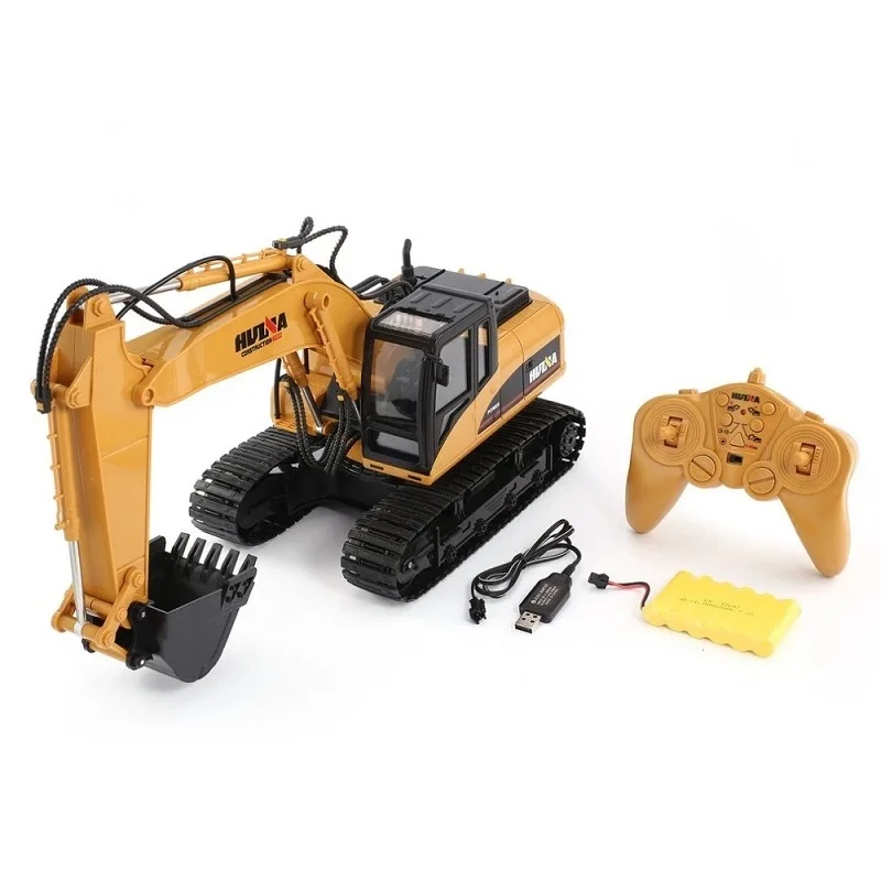 Huina 1350 1:14 Remote Control Children'S Electric Channel Rc Excavator Machine With Battery For Boys Dump Truck Outside Toys enlarge
