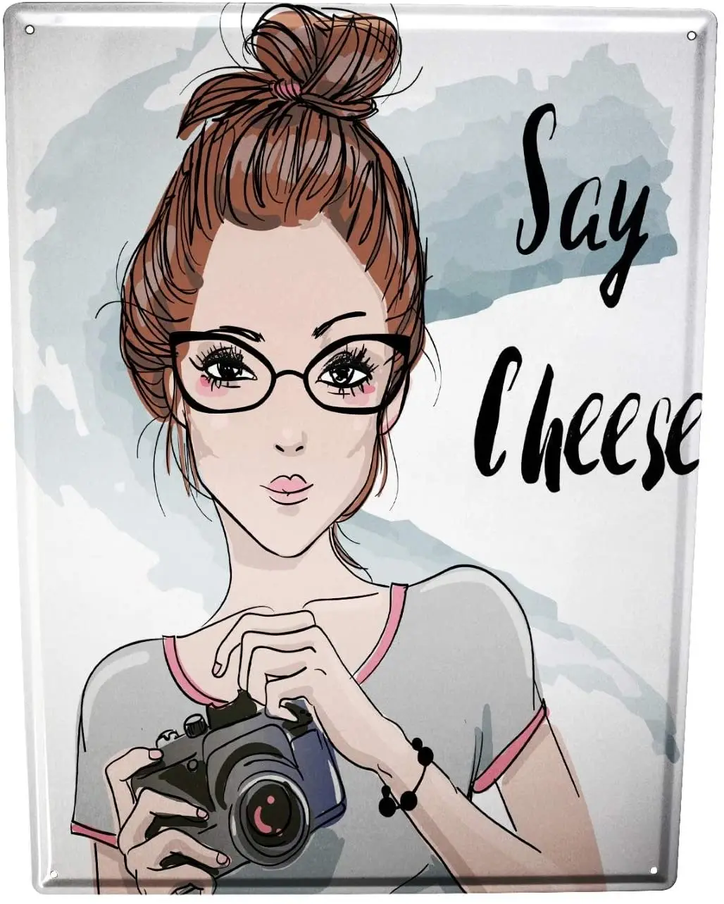 

LEotiE SINCE 2004 tin Sign Fun Kitchen Girl - say Cheese