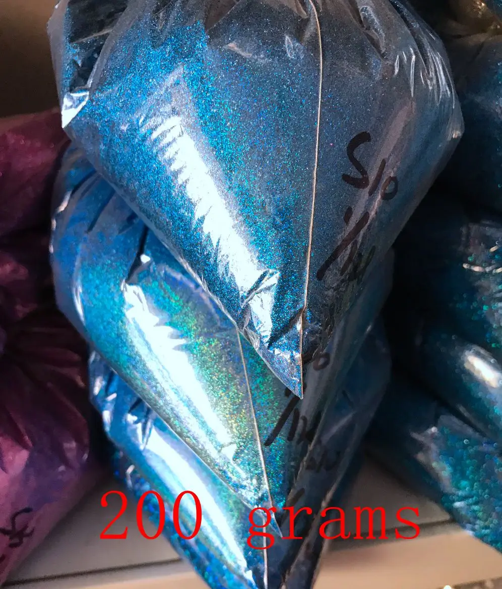 Синий ногтей голографический Блестящий Порошок - Цвет: 200 grams