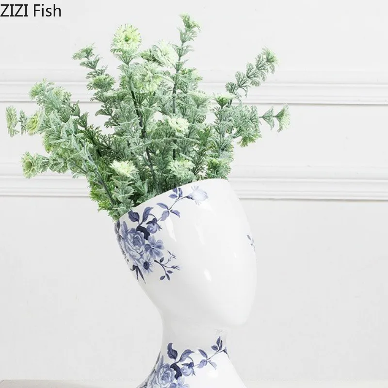 Абстрактная керамическая ваза для лица в китайском стиле декоративные украшения