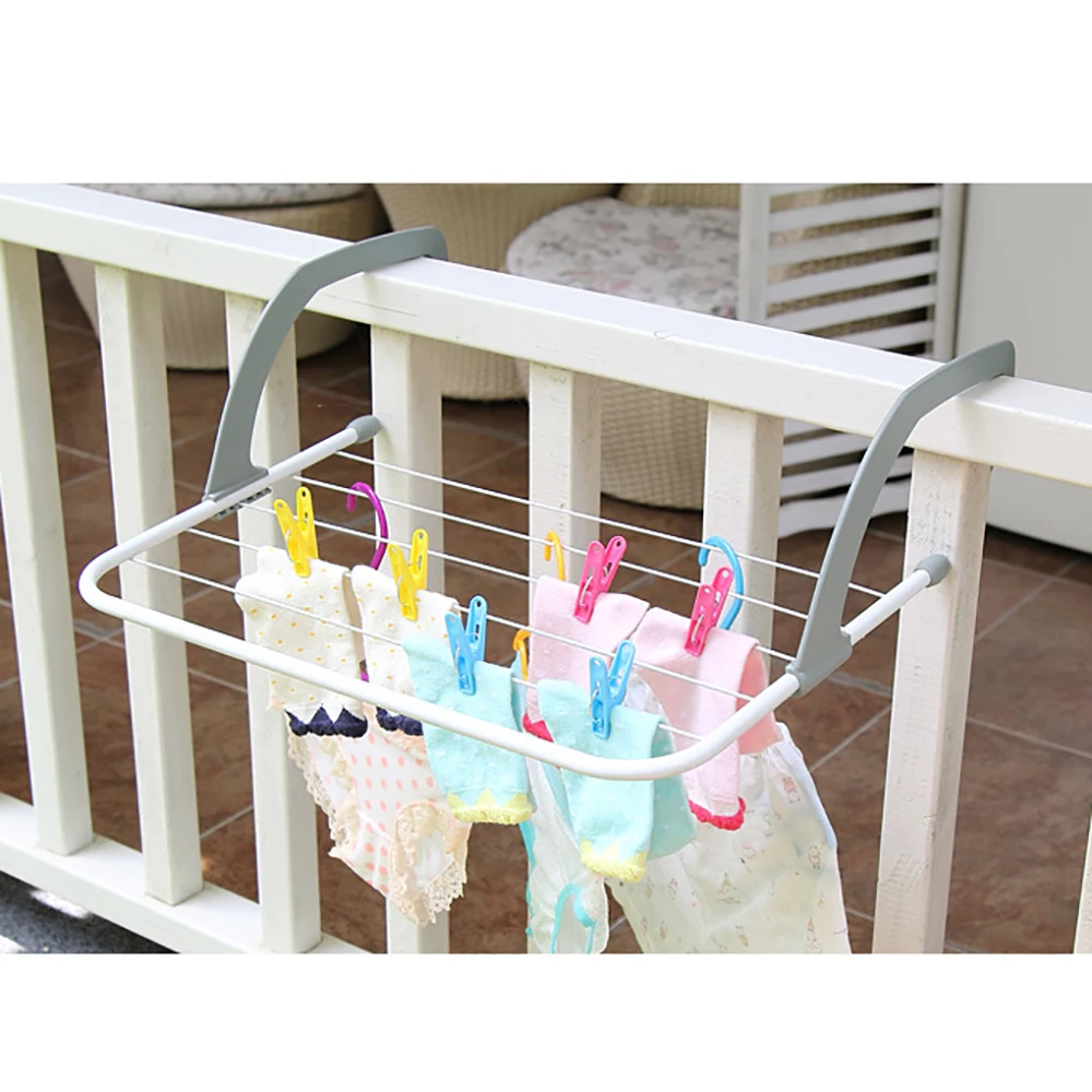 1pc Stainless Steel Drying Shoe Rack Portable Multi-function Window Laundry Balcony Towel Clothes Diaper Dryer Storage Rack