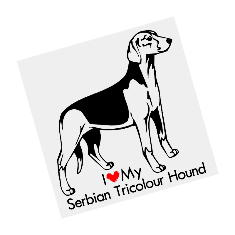 

S61689# Serbian Tricolour Hound Dog Black Transparent Car Sticker Vinyl Decal Waterproof Decors for Motorcycle Bumper Laptop