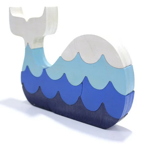 

Cute Whale Toy Handmade Toy Handmade Puzzle Kid Educational ToyWooden Baby Toys Wooden Blocks