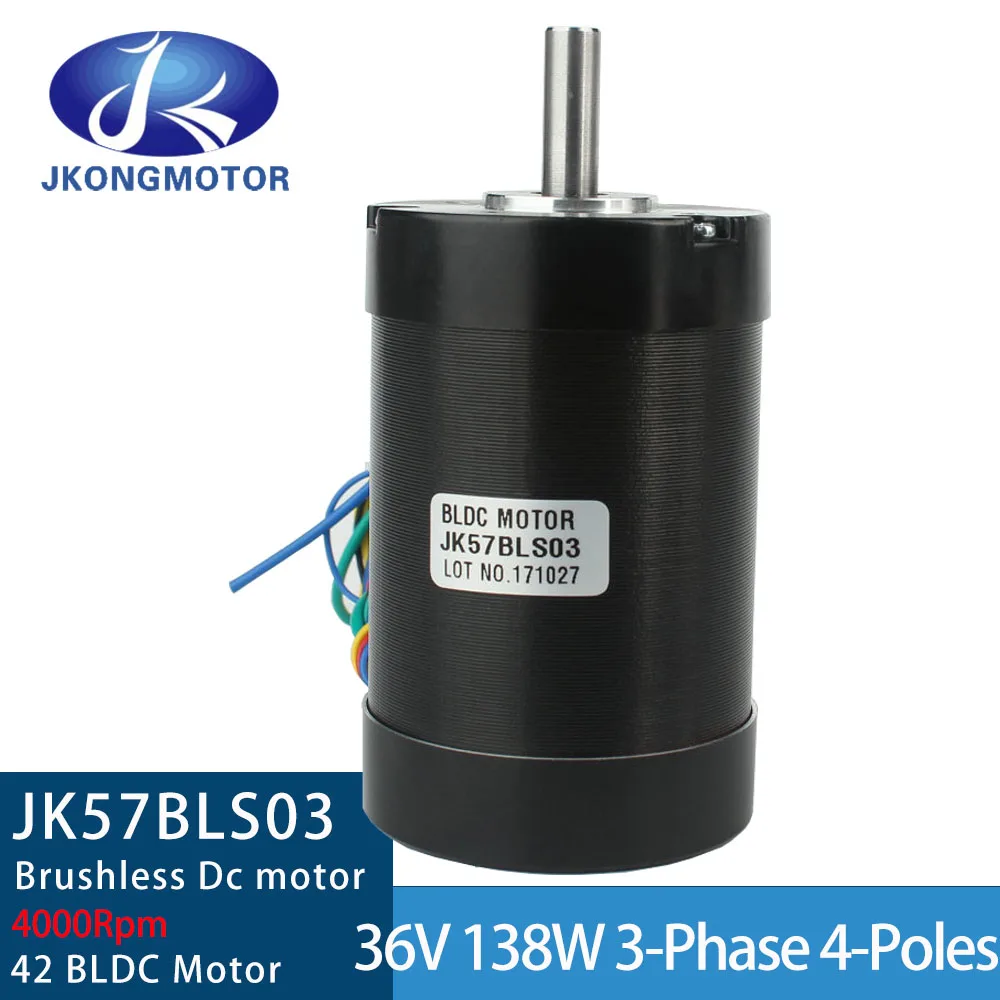 

DC36V 4000rpm 57BLS03 BLDC Motor 57*87mm 5.3A 0.33N.m 57mm Brushless DC Motor 3-phase 4-Poles Brushless Hall BLDC Motor