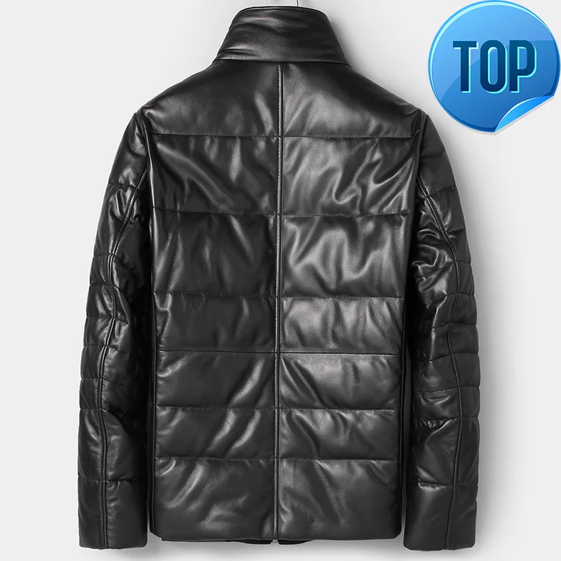 

Leather Winter Genuine Jacket Men Warm Sheepskin Coat Real Mink Fur Collar Down Cotton Jackets Veste Cuir Homme 81C7165